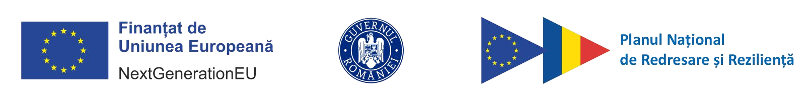 Finanțat de Uniunea Europeană — NextGenerationEU · Guvernul României · Planul Național de Redresare și Reziliență